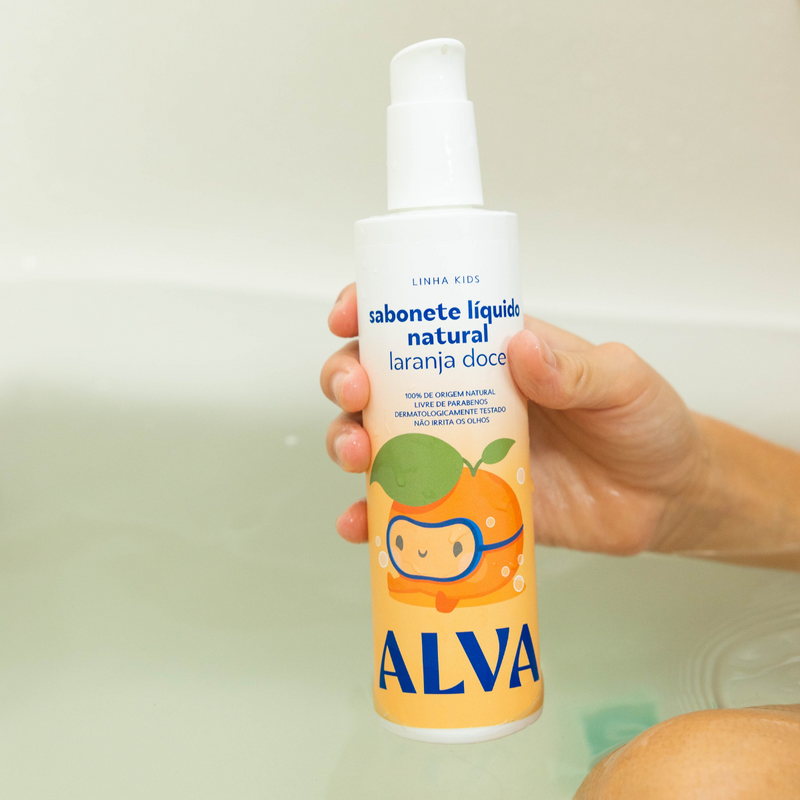 Sabonete Líquido Infantil Laranja Doce e Baunilha 250ml Alva