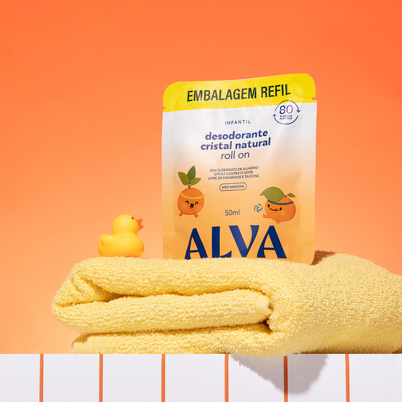Kit Roll on Infantil Laranja Doce + Refil Alva