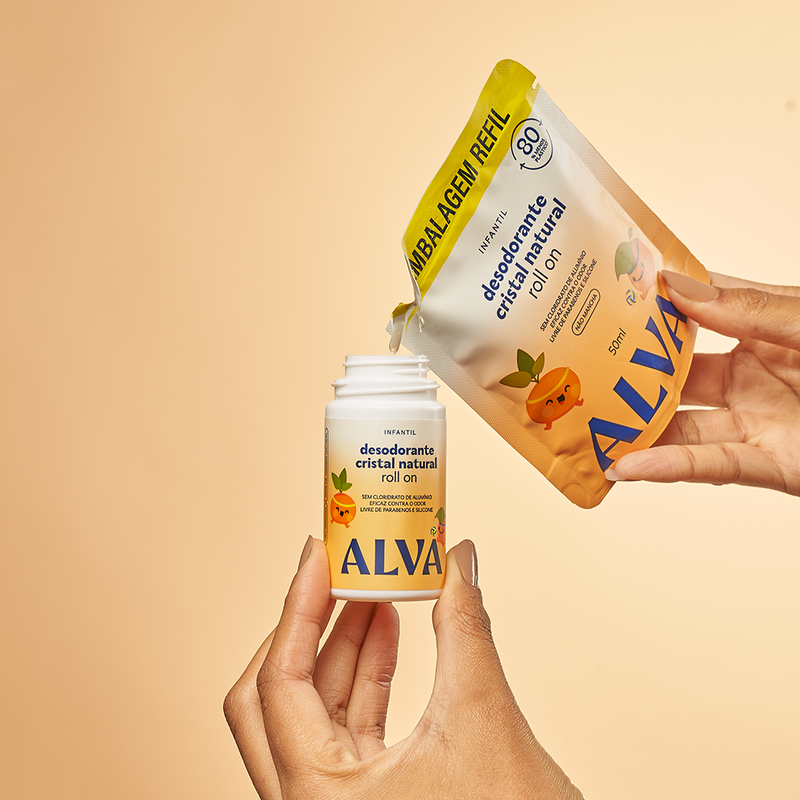 Refil Desodorante Infantil Natural Roll On 50ml Alva