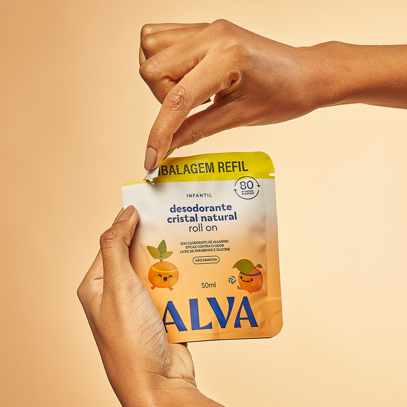 Refil Desodorante Infantil Natural Roll On 50ml Alva
