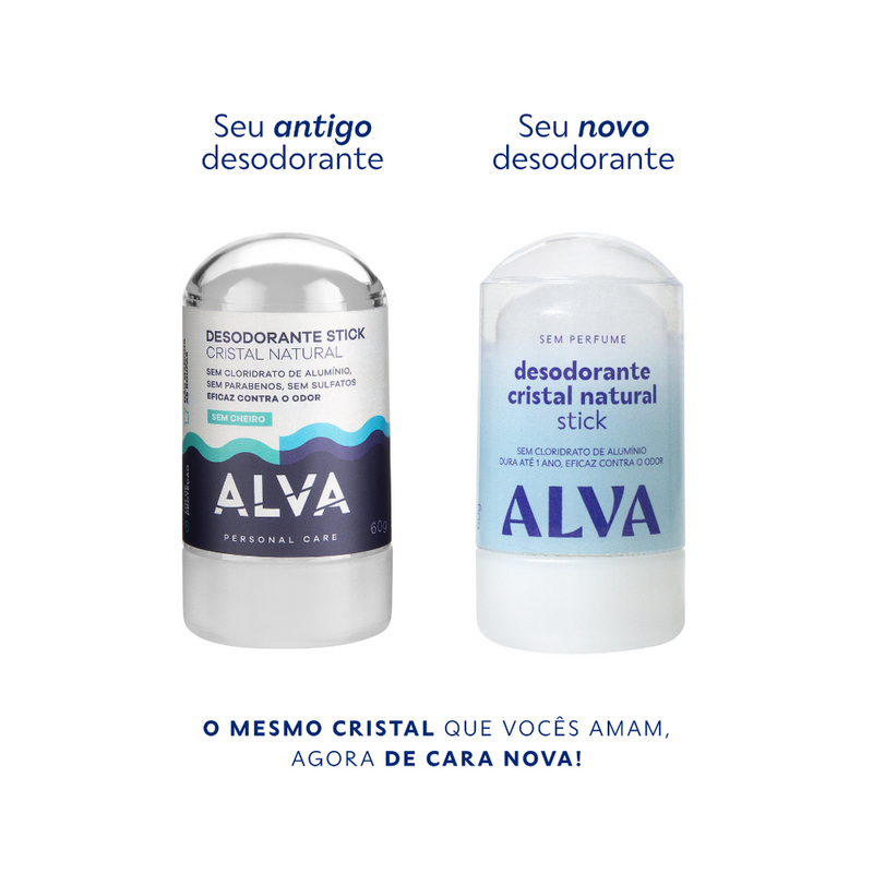 Desodorante Cristal Stick Vegano 60g Alva